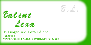 balint lexa business card